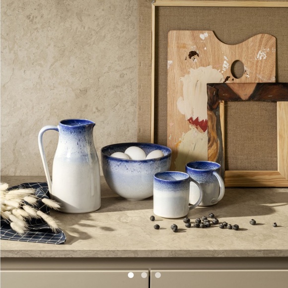 H&M BLUE STONEWARE MUG COFFEE MUG NEW - Picture 2 of 2